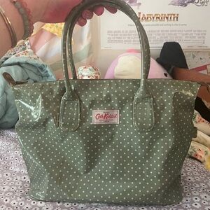 Cath Kidston Sage Green Polka Dot Glossy Tote